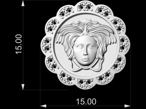 Medusa in rose earrings 3D Принт Модель
