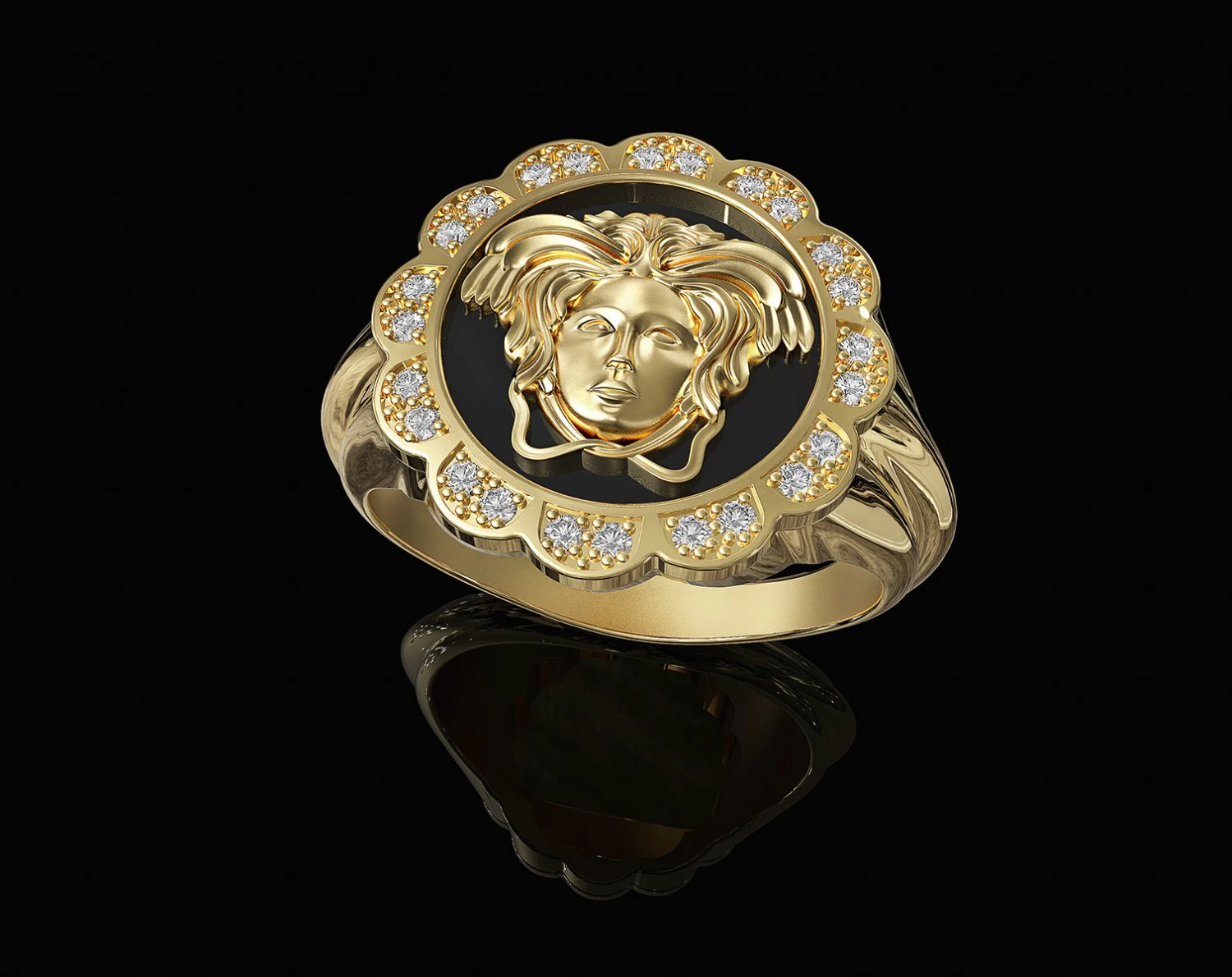 Medusa in rose ring 3D Print Model .c4d .max .obj .3ds .fbx .stl .blend