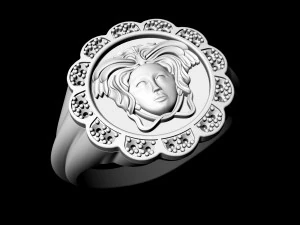 Medusa in rose ring 3D Print Model