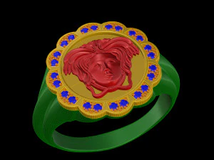 Medusa in rose ring 3D Print Model