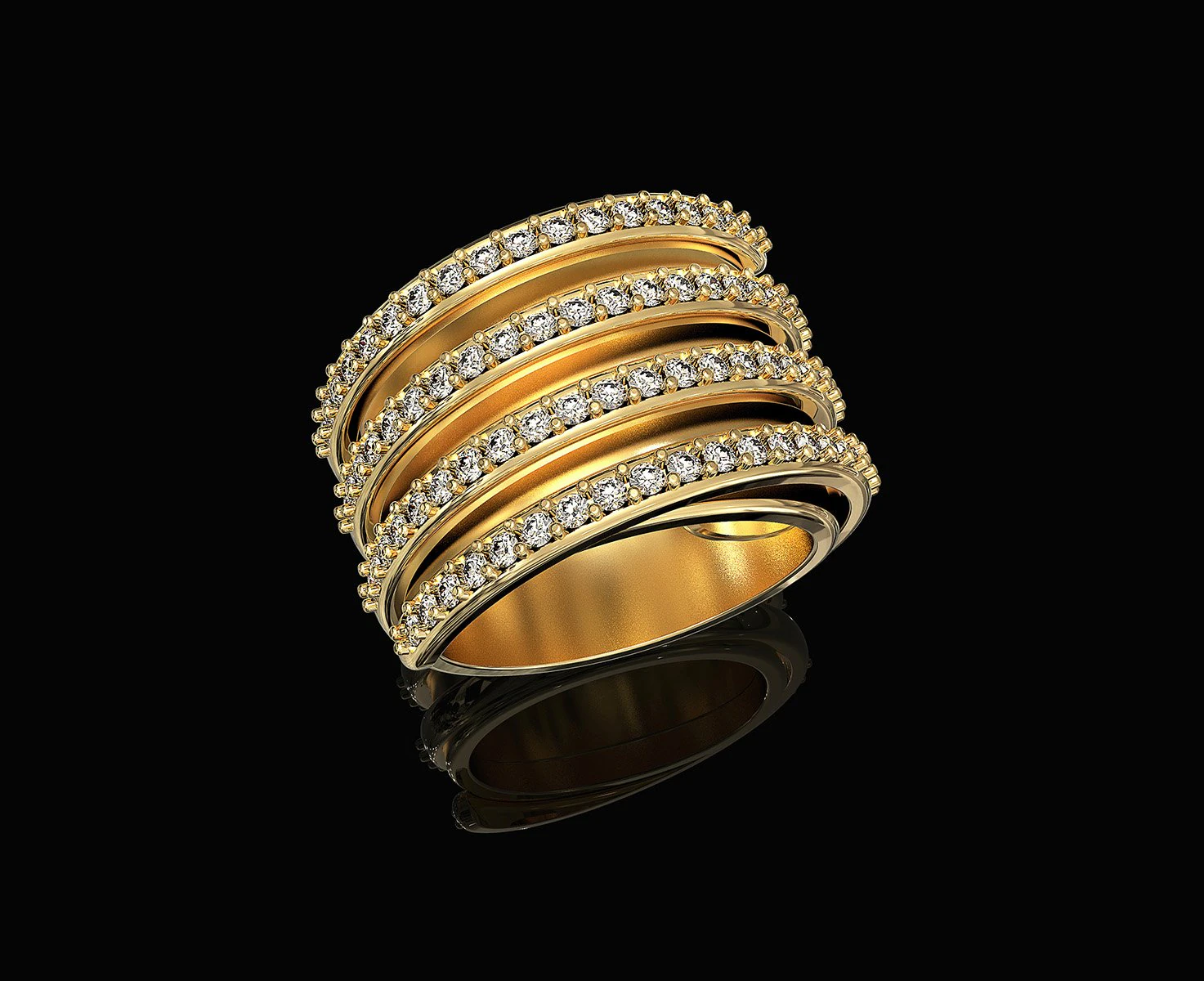 branches ring with inner band 3D Print Model .c4d .max .obj .3ds .fbx .stl .blend 