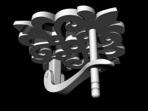oriental flower earrings 3D Print Model