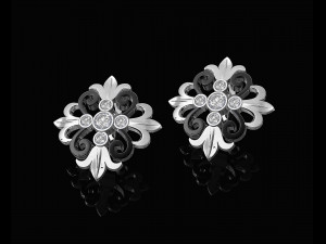 oriental flower earrings Modelo de Impressão 3D