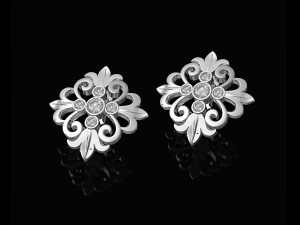 oriental flower earrings Modelo de Impressão 3D