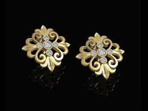 oriental flower earrings Modelo de Impressão 3D