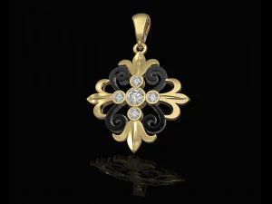 oriental flower pendant 3D Print Model