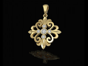 oriental flower pendant 3D Print Model