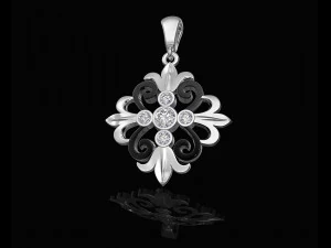 oriental flower pendant 3D Print Model