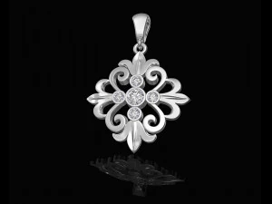 oriental flower pendant 3D Print Model