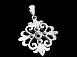 oriental flower pendant 3D Print Model