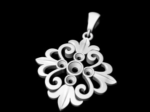 oriental flower pendant 3D Print Model