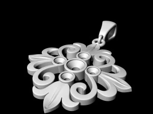 oriental flower pendant 3D Print Model