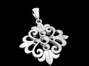 oriental flower pendant 3D Print Model