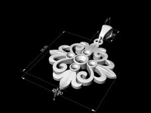 oriental flower pendant 3D Print Model