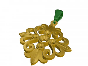 oriental flower pendant 3D Print Model