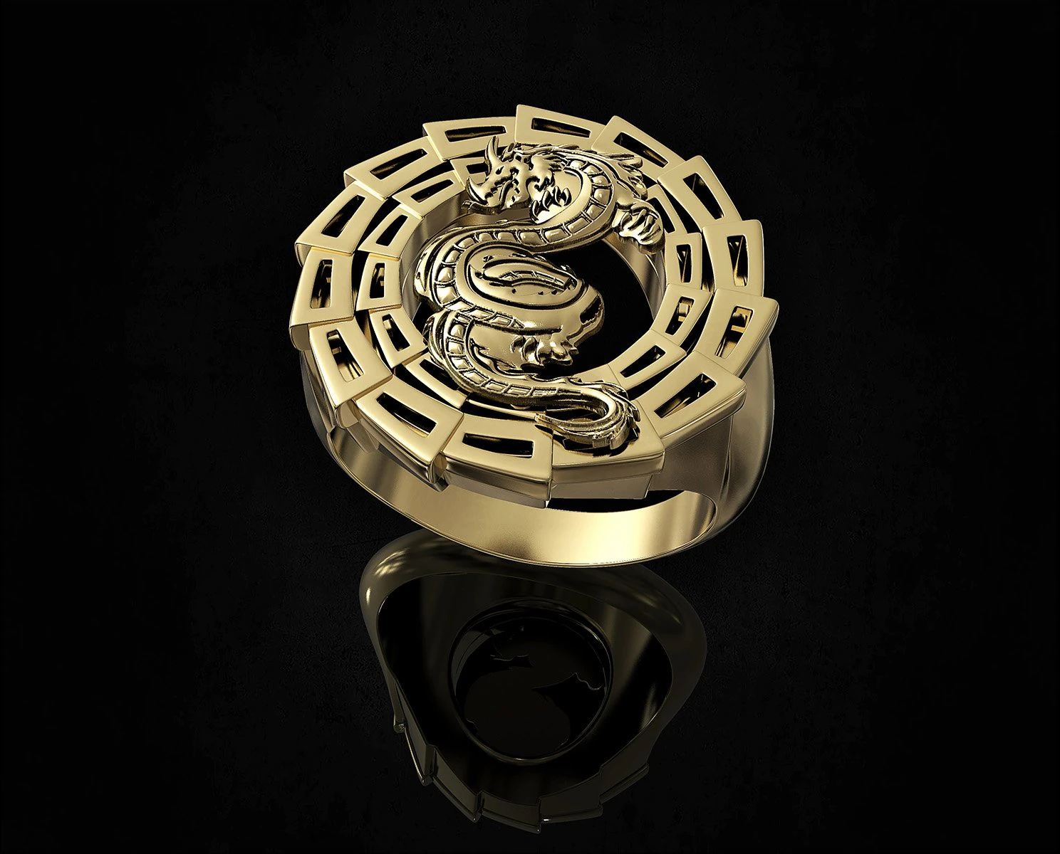 dragon ring 3D Print Model .c4d .max .obj .3ds .fbx .stl .blend 