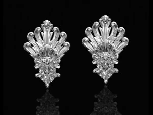 художні сережки хвіст павича 3D Принт Модель