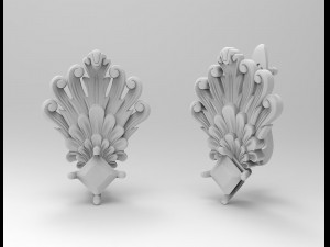 artistic peacock tail earrings 3D Принт Модель