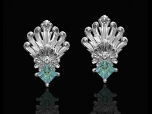 artistic peacock tail earrings 3D Принт Модель