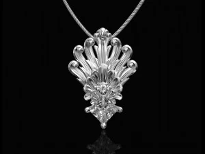 liontin ekor merak yang artistik Model Cetak 3D