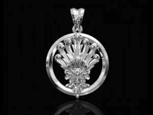 artistic peacock tail pendant 3D Print Model