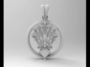 artistic peacock tail pendant 3D Print Model