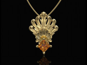 artistic peacock tail pendant 3Dプリントモデル