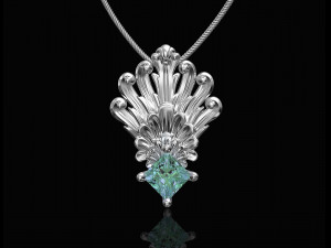 artistic peacock tail pendant 3Dプリントモデル