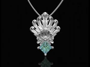 artistic peacock tail pendant 3D Print Model