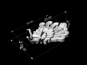artistic peacock tail pendant 3Dプリントモデル