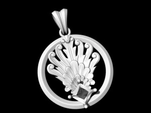 artistic peacock tail pendant 3D Print Model