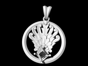 artistic peacock tail pendant 3D Print Model