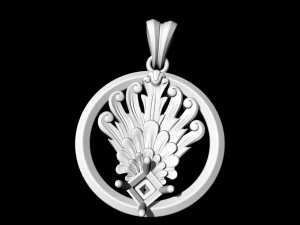 artistic peacock tail pendant 3D Print Model