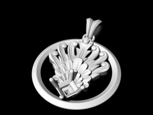 artistic peacock tail pendant 3D Print Model