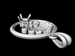 artistic peacock tail pendant 3Dプリントモデル