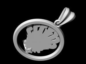 artistic peacock tail pendant 3Dプリントモデル