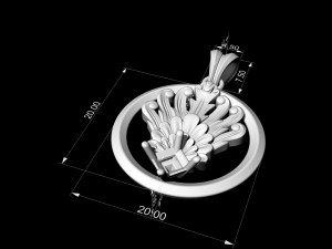 artistic peacock tail pendant 3Dプリントモデル