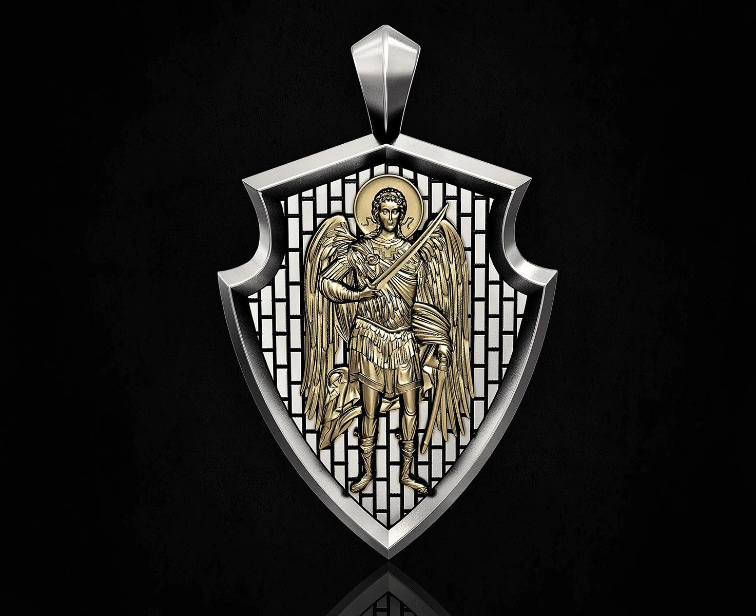 angel with sword pendant 3D Print Model .c4d .max .obj .3ds .fbx .stl .blend 