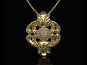 wisiorek z centralną kulą klejnot&oacute;w Model do druku 3D