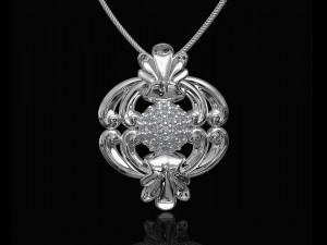 pendant with central ball of gems Modelo de impresión 3D