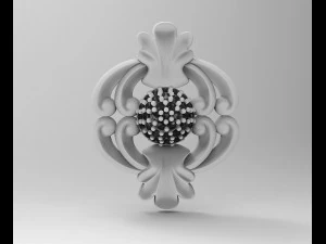 підвіска з центральною кулею з дорогоцінних каменів 3D Принт Модель