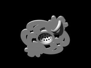 pendant with central ball of gems Modelo de impresión 3D