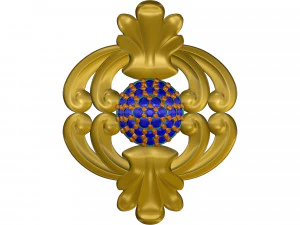 підвіска з центральною кулею з дорогоцінних каменів 3D Принт Модель