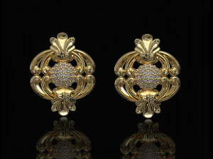 сережки з центральною кулькою з дорогоцінних каменів 3D Принт Модель