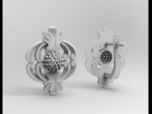 earrings with central ball of gems Modèles 3D en vedette