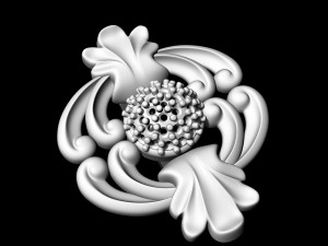 earrings with central ball of gems Modèles 3D en vedette