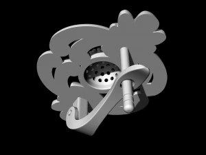 сережки з центральною кулькою з дорогоцінних каменів 3D Принт Модель