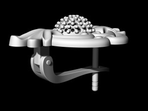 earrings with central ball of gems Modèles 3D en vedette
