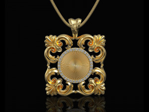 square filigree pendant Modello di stampa 3D