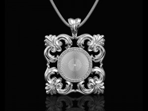 square filigree pendant Modello di stampa 3D